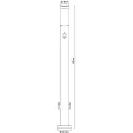GLOBO Stehleuchte Edelstahl 7,6x110 cm inkl. Bewegungsmelder, App Steuerung, dimmbar, Smart RGB LED 8,5W 806Lm silber