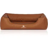 Knuffelwuff Hundebett Henderson aus marmoriertem Kunstleder terracotta XXL