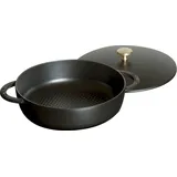 Staub Multifunktionsbräter 24 cm schwarz mit Gusseisendeckel