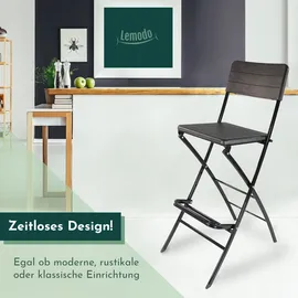 Lemodo klappbare Barstühle 2er Set, mit Fußstütze