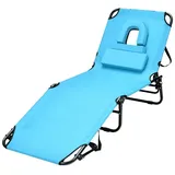 KOMFOTTEU Gartenliege Sonnenliege Strandliege klappbar, mit Gesichtsöffnung & abnehmbaren Kissen, bis150kg grün