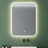 mai & mai Badspiegel mit LED Beleuchtung Wandspiegel 80x60cm Bad-Spiegel mit Touchschalter, Beschlagfrei durch Antifog-Schicht 4500K Nova-02