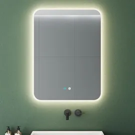 mai & mai Badspiegel mit LED Beleuchtung Wandspiegel rechteckig 80x60cm