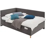 Meise Möbel meise.möbel Polsterbett Cool Cord Anthracite 140 x 200 cm