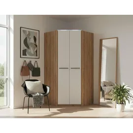 Priess Eckkleiderschrank PRIESS "Barcelona Kleiderschrank Ecklösung Raumwunder", weiß (eichefarben artisan, weiß), B:95cm H:193cm T:95cm, Holzwerkstoff, Schränke, Eckkleiderschrank, in 2 Tiefen Schrank Eckschrank Garderobe