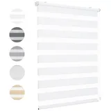 Sekey Doppelrollo Klemmfix ohne Bohren für Fenster Doppelrollo Duo Rollo Jalousie Sonnenschutz, Weiß,