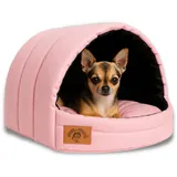 ODOLPLUSZ Hundehütte Hundehöhle Exklusives Haus Hund oder Katze | 2 Größen Komfortabel und Waschbar (Rosa, M)