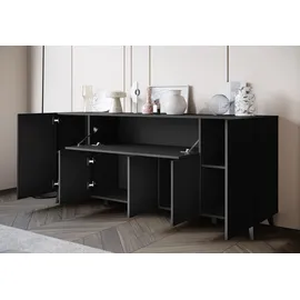 Home Affaire Sideboard Phuket II 180 x 76 x 37,5 cm schwarz