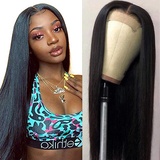 Perruque Lace front Bresilienne Cheveux Naturels 4x4 Lace Closure Wig Humains Cheveux Perruque Real Remy Virgin Free Part With Baby Cheveux Silky Straight For Black Femme Grade 8a 14 Pouce