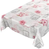 ANRO Tischdecke Wachstuchtischdecke Wachstuch Wachstischdecke pflegeleicht abwaschbar Rosen Landhaus