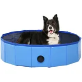 Hundepool Faltbar Blau 80 x 20 cm pvc