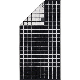 CAWÖ Zoom Karo Handtuch 50 x 100 cm schwarz