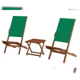 Erst-Holz Wikingerstuhl-Set Lagerfeuerstuhl Anglerstuhl Strandstuhl Partystuhl Stofffarbe grün V-10-362