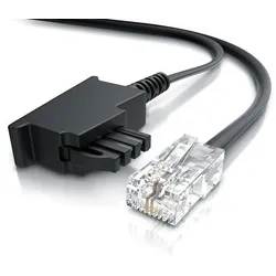 CSL - Internet Kabel Routerkabel - TAE-F Stecker auf RJ45 Stecker - 40m - Internetkabel - Router an die Telefondose, TAE - schwarz