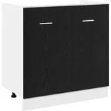 vidaXL Unterschrank für Spüle Schwarz Eiche 80 x 46 x 81,5 cm Schwarz