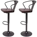 Proregal Barhocker 63-83 cm drehbar höhenverstellbar Vintage Schwarz-braun