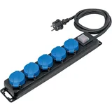 as - Schwabe Steckdosenleiste 5-fach 4,5 m Schwarz/Blau 1 St.