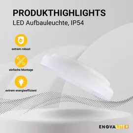 enovalite LED-Deckenleuchte, EEK: F, 30W, 3225lm, 4000K, Ø330mm - Weiß