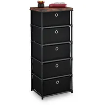 Relaxdays Kommode 105 x 43 x 33 cm Schwarz/Braun