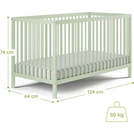 Kids Collective Babybett grün Holz, Buche, 60x120 cm Babymöbel, Babybetten, Gitterbett