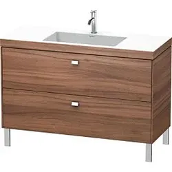 Duravit Brioso c-bonded Waschtisch mit Unterbau BR4703N1079 120x48, Nussbaum Natur/Chrom, o Hahnl.