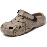 Garten Clogs Schuhe für Herren Sandalen Leicht Atmungsaktiv – Verstellbarer Fersenriemen Strand PoolSommerwanderungen Slip-On Hausschuhe Khaki 47 - 47 EU