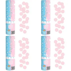 4 Konfettikanonen Babyshower rosa Mädchen