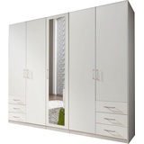 WIMEX Fügen 225 x 208 x 58 cm weiß mit Spiegeltüren und Schubladen