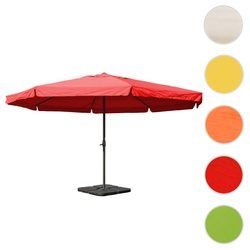 Sonnenschirm Meran Pro, Gastronomie Marktschirm mit Volant √ò 5m Polyester/Alu 28kg ~ bordeaux mit St√§nder