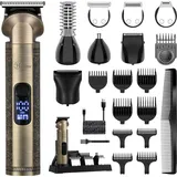 HATTEKER Haarschneider Bartschneider T-Klinge Trimmer Body Grooming Kit Wasserdichter Haarrasierer für Männer mit Ultra Sharp Klinge 8-in-1