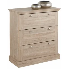 OTTO home Schubkastenkommode 75 x 80 x 35 cm Braun / Weiß