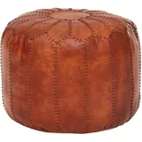 KADIMA DESIGN Sitzhocker Echtleder 52 x 40 x 52 cm Braun
