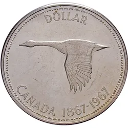Silbermünze Kanada 1967 1 Dollar Kanadagans