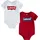 Levi's Levi's® Kids Kurzarmbody BATWING 2PK BODYSUIT (2-tlg) UNISEX von Levi's® Kids für Babys rot|weiß 2 (74/80)