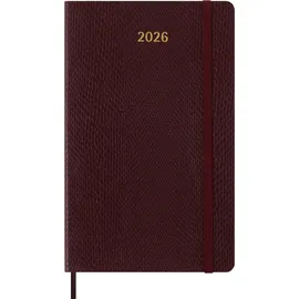 Moleskine Germany GmbH Moleskine 12 Monate Precious & Ethical Wochen Notizkalender 2026, L/A5, liniert, weicher Einband, Mamba Bordeaux, mit Box