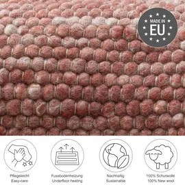 THEKO Handwebteppich ¦ rot ¦ Wolle, Wohnzimmer