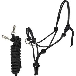 Knotenhalfter mit Zügel schwarz SCHWARZ PONY