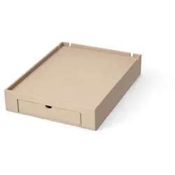Willkommenstablett SPACE aus Kunstleder Beige mit Wasserkocher STAR 0,5 L Schwarz und Kaffeemaschine START