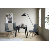 Polsterstuhl STRESSLESS "Laurel", blau (atlantic blau batick, walnuss), B:49cm H:105cm T:60cm, Leder BATICK: BATICK ist ein leicht korrigiertes, durchgefärbtes und genarbtes Möbelleder, bei dem die meisten Unebenheiten und Spuren in der Regel entfernt wurden., Stühle, Polsterstuhl, High Back, Größe M, mit schräggestellten Beinen in Walnuss