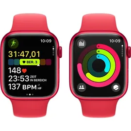 Apple Watch Series 9 GPS 45 mm Aluminiumgehäuse (product)red, Sportarmband (product)red M/L