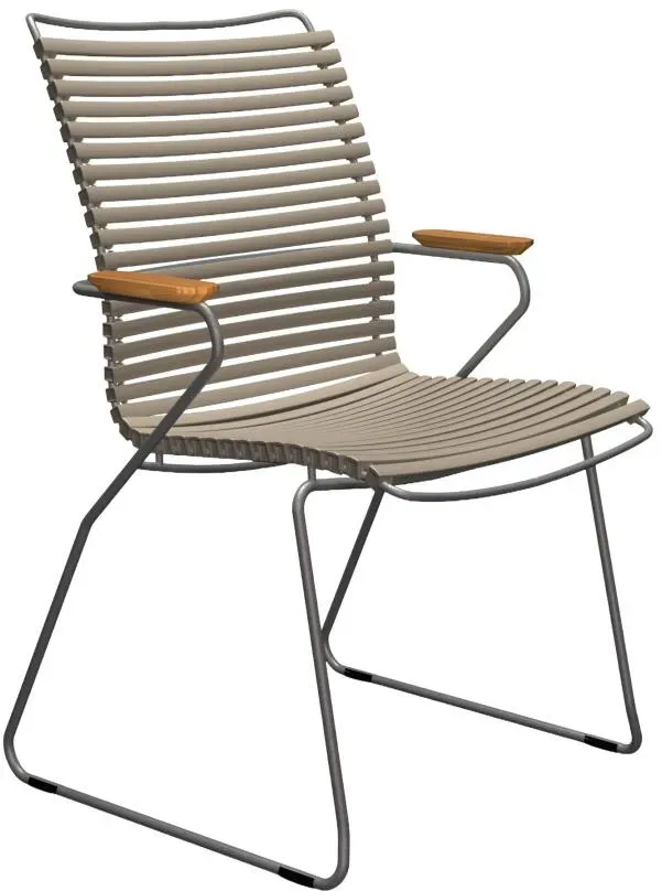 Houe CLICK Dining Chair große Rückenlehne mit Bambusarmlehnen Beige
