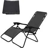 Universeller Bezug Aus Stoff Für Liegesessel In Schwarz, 160 X 43 Cm – Uv- Und Schimmelbeständig – Kompatibel Mit Liegesesseln
