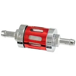 Benzinfilter CNC Aluminium chrom rot 6mm