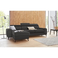exxpo - sofa fashion Ecksofa »Forza, L-Form«, inklusive Kopf- bzw. Rückenverstellung, wahlweise mit Bettfunktion schwarz