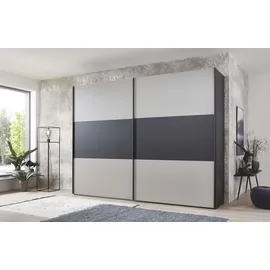 Wiemann Schwebetürenschrank Korfu 296,3 x 217 x 67 cm Grau/Schwarz