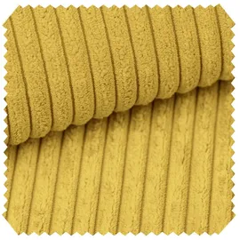 novely novely® PORTO - Polsterstoff in Breitcord-Optik - Ultraweicher Möbelstoff - Pflegeleichte Meterware 1 lfm | Farbe: 43 Sonnengelb