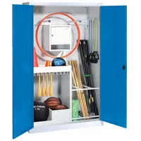 C+P Sportgeräteschrank mit Vollblech-Flügeltüren (Typ 1), HxBxT 195x120x50 cm,