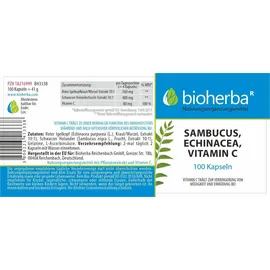 Bioherba Sambucus Echinacea Vitamin C Kapseln 100 St.