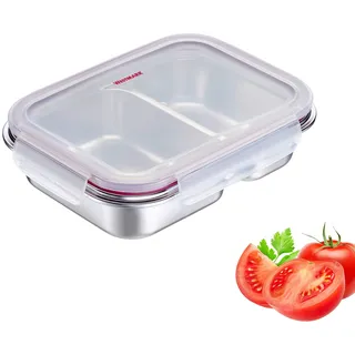 Westmark Edelstahl Lunch Box Frischhaltedose, geteilt, 450 280 ml