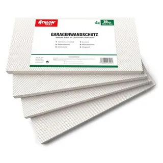 ATHLON TOOLS 4x MaxProtect Premium Garagen-Wandschutz selbstklebend - je 40 x 20 x 2,0 cm - Rammschutz Prallschutz Garagenpolster Türkantenschutz (Weiß)